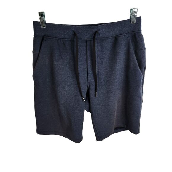 Lululemon Mens Size Medium City Sweat Short Navy Blue Pull On Pockets Drawstring - Picture 1 of 7